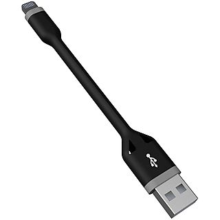 Cable USB - KSIX Cable de Datos y Carga Lightning MFI Mini 10cm Comp Iphone 5, 6, 7, 8, X, 11, SE, 12, Ipad, USB 2.0, Negro