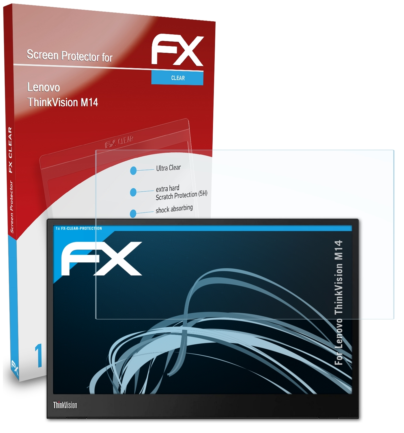 ATFOLIX FX-Clear Displayschutz(für Lenovo M14) ThinkVision