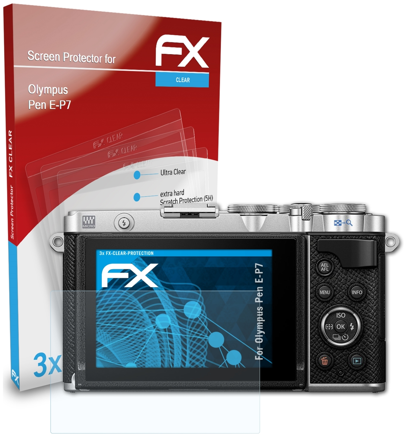 ATFOLIX 3x FX-Clear Displayschutz(für Pen Olympus E-P7)