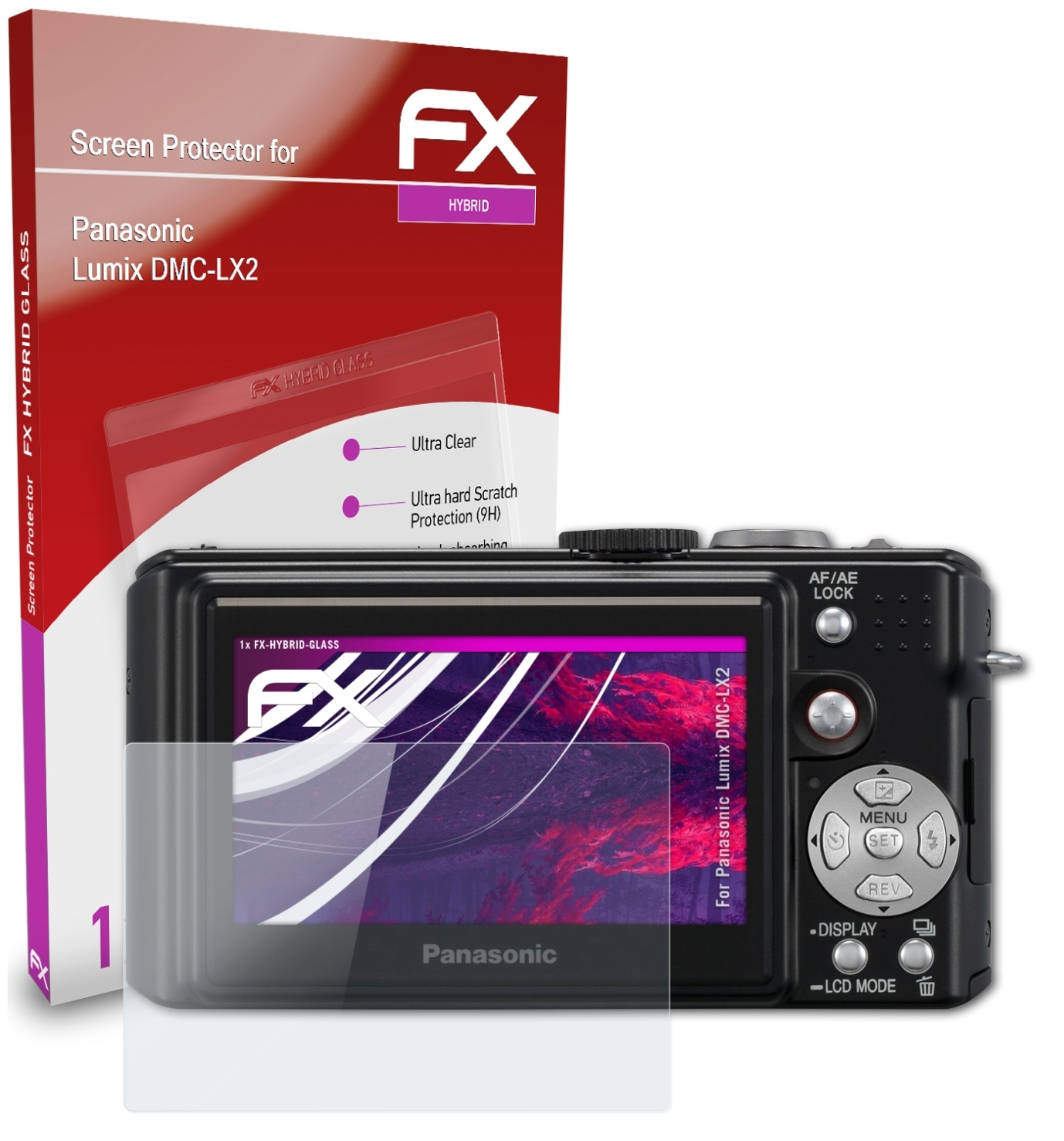FX-Hybrid-Glass Lumix ATFOLIX Panasonic Schutzglas(für DMC-LX2)