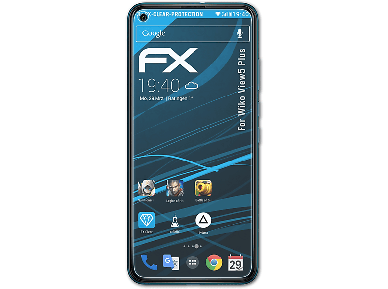 ATFOLIX 3x FX-Clear Displayschutz(für Plus) View5 Wiko