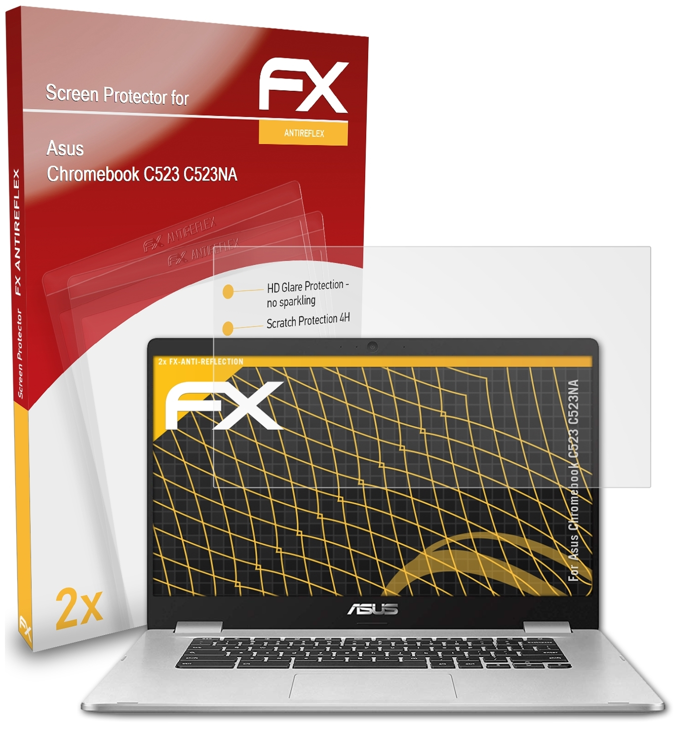 ATFOLIX 2x FX-Antireflex Displayschutz(für Asus (C523NA)) C523 Chromebook