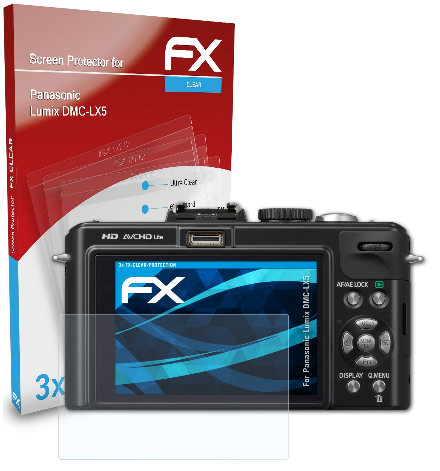 Panasonic Lumix Displayschutz(für ATFOLIX 3x DMC-LX5) FX-Clear