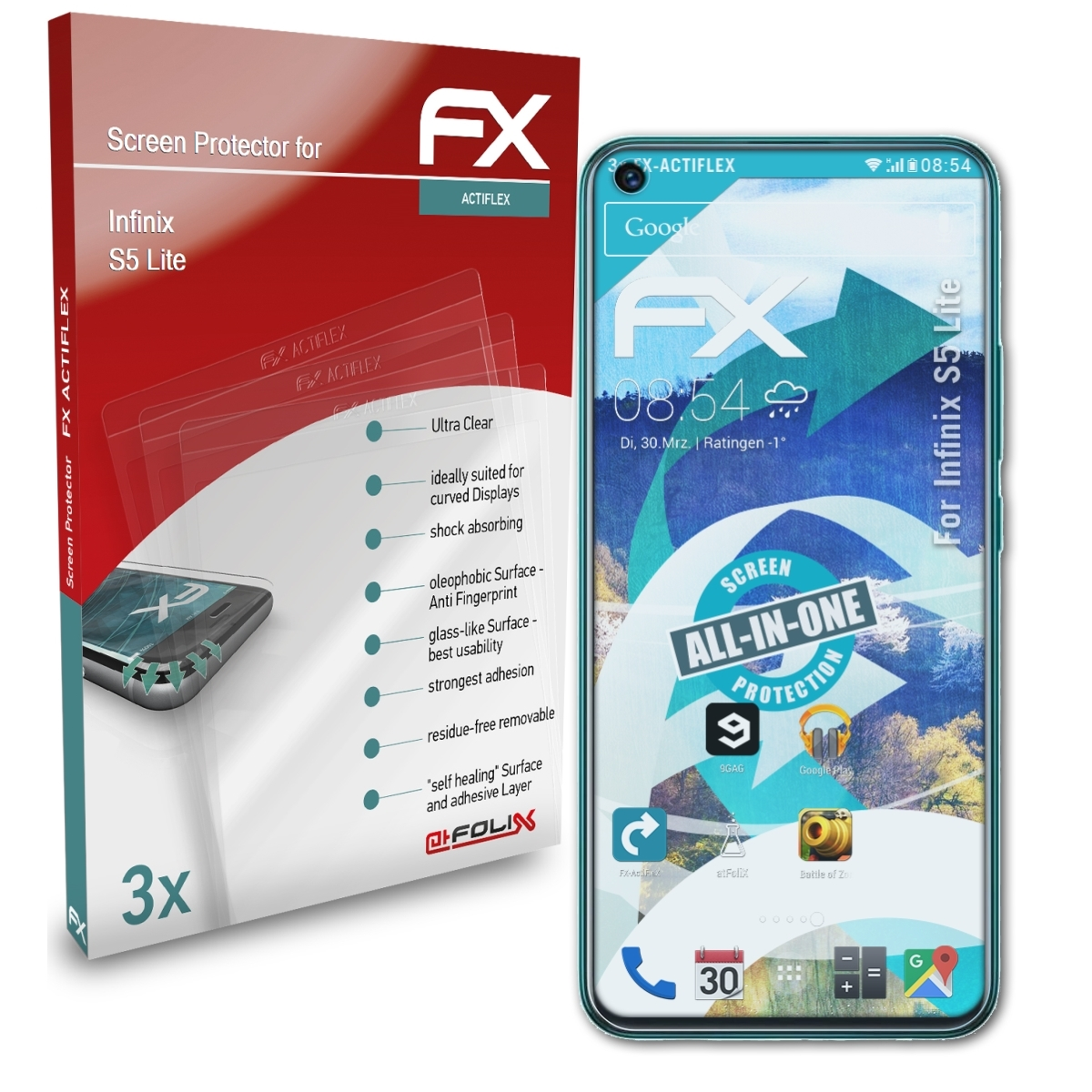 ATFOLIX FX-ActiFleX 3x Infinix S5 Lite) Displayschutz(für