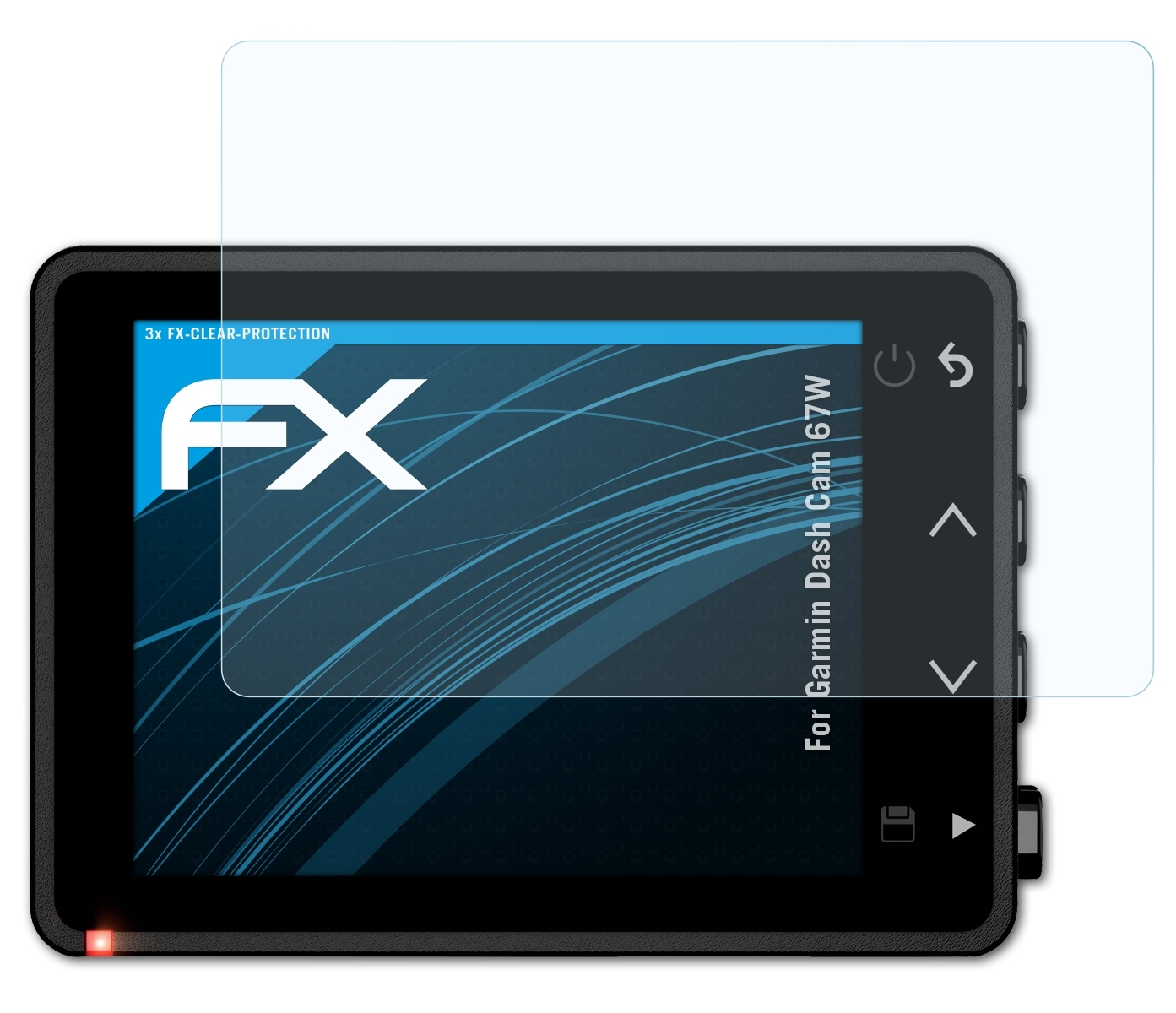 ATFOLIX 3x FX-Clear Displayschutz(für 67W) Cam Dash Garmin
