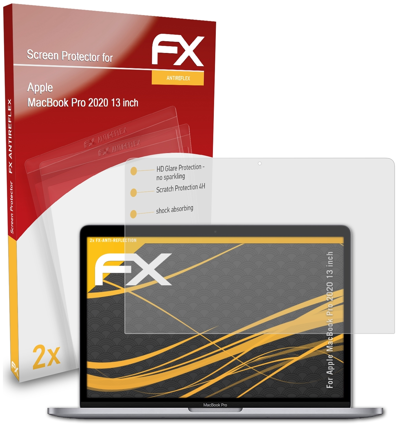 ATFOLIX 2x FX-Antireflex Displayschutz(für MacBook Apple (13 Pro 2020 inch))