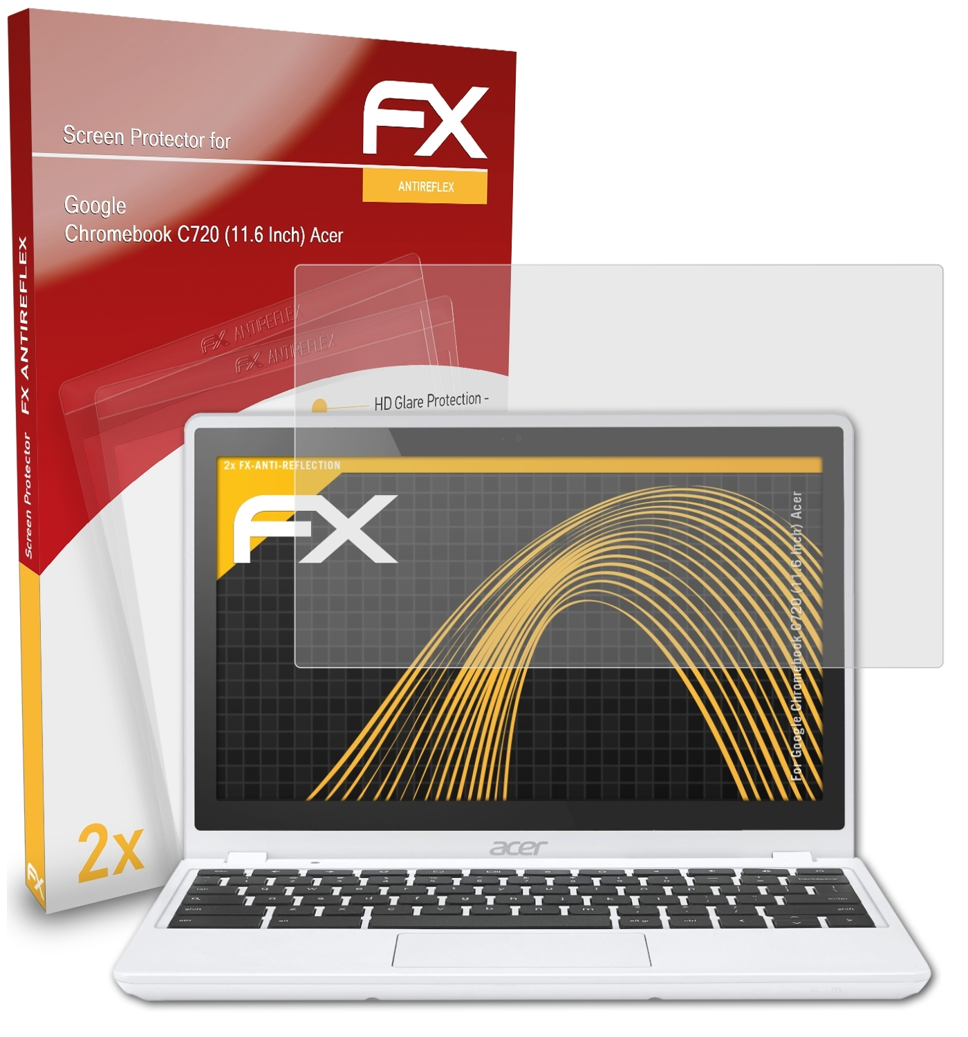 (11.6 Inch) 2x Displayschutz(für (Acer)) Chromebook FX-Antireflex ATFOLIX C720 Google