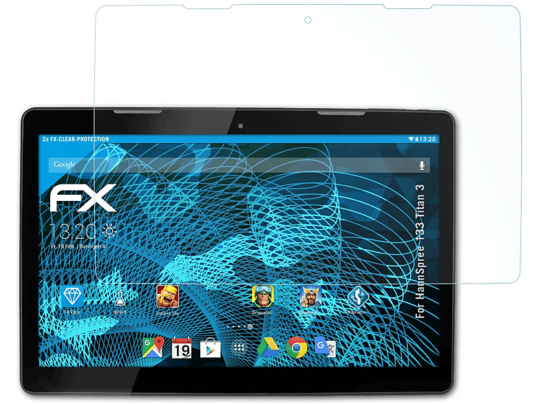 ATFOLIX 2x FX-Clear Displayschutz(für HannSpree 133 Titan 3)