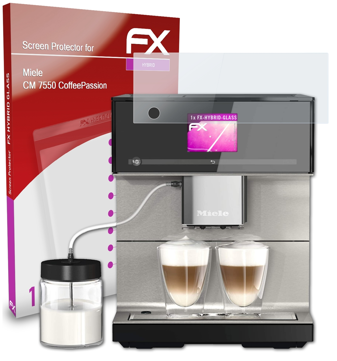 ATFOLIX Miele Schutzglas(für FX-Hybrid-Glass CM CoffeePassion) 7550