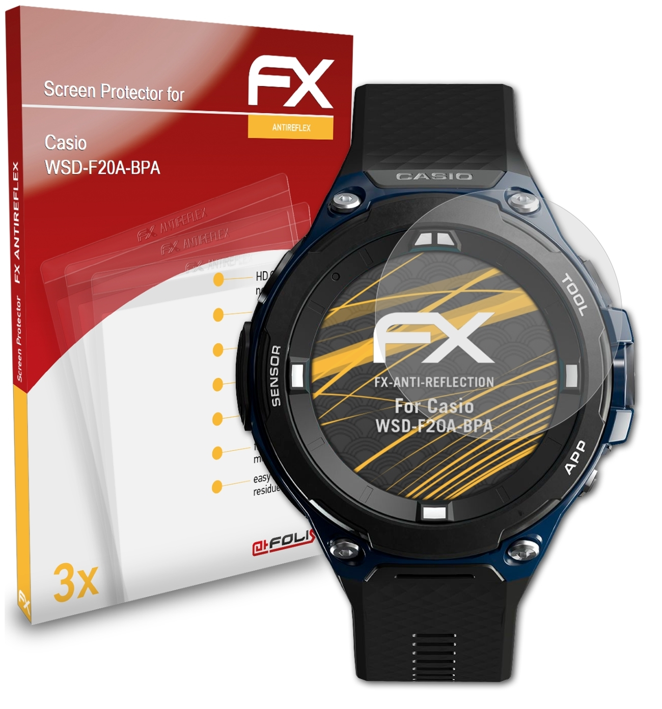 ATFOLIX 3x FX-Antireflex Displayschutz(für WSD-F20A-BPA) Casio