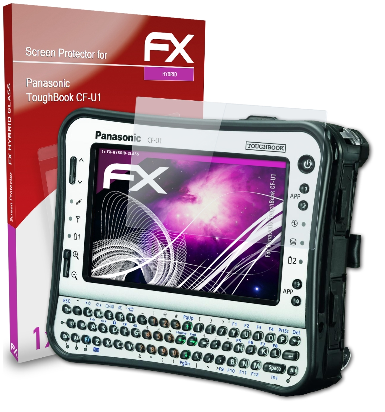 ATFOLIX FX-Hybrid-Glass Schutzglas(für Panasonic ToughBook CF-U1)