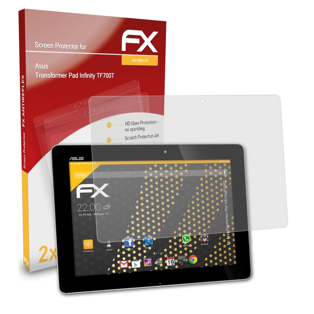 ATFOLIX 2x FX-Antireflex (TF700T)) Displayschutz(für Pad Asus Transformer Infinity
