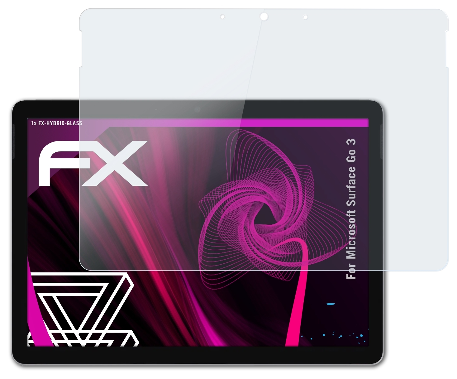 ATFOLIX FX-Hybrid-Glass 3) Schutzglas(für Microsoft Go Surface