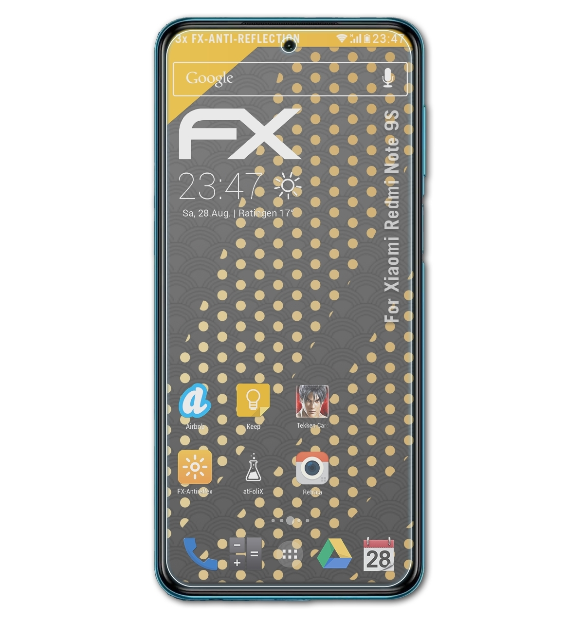ATFOLIX 3x FX-Antireflex Displayschutz(für Xiaomi Redmi Note 9S)