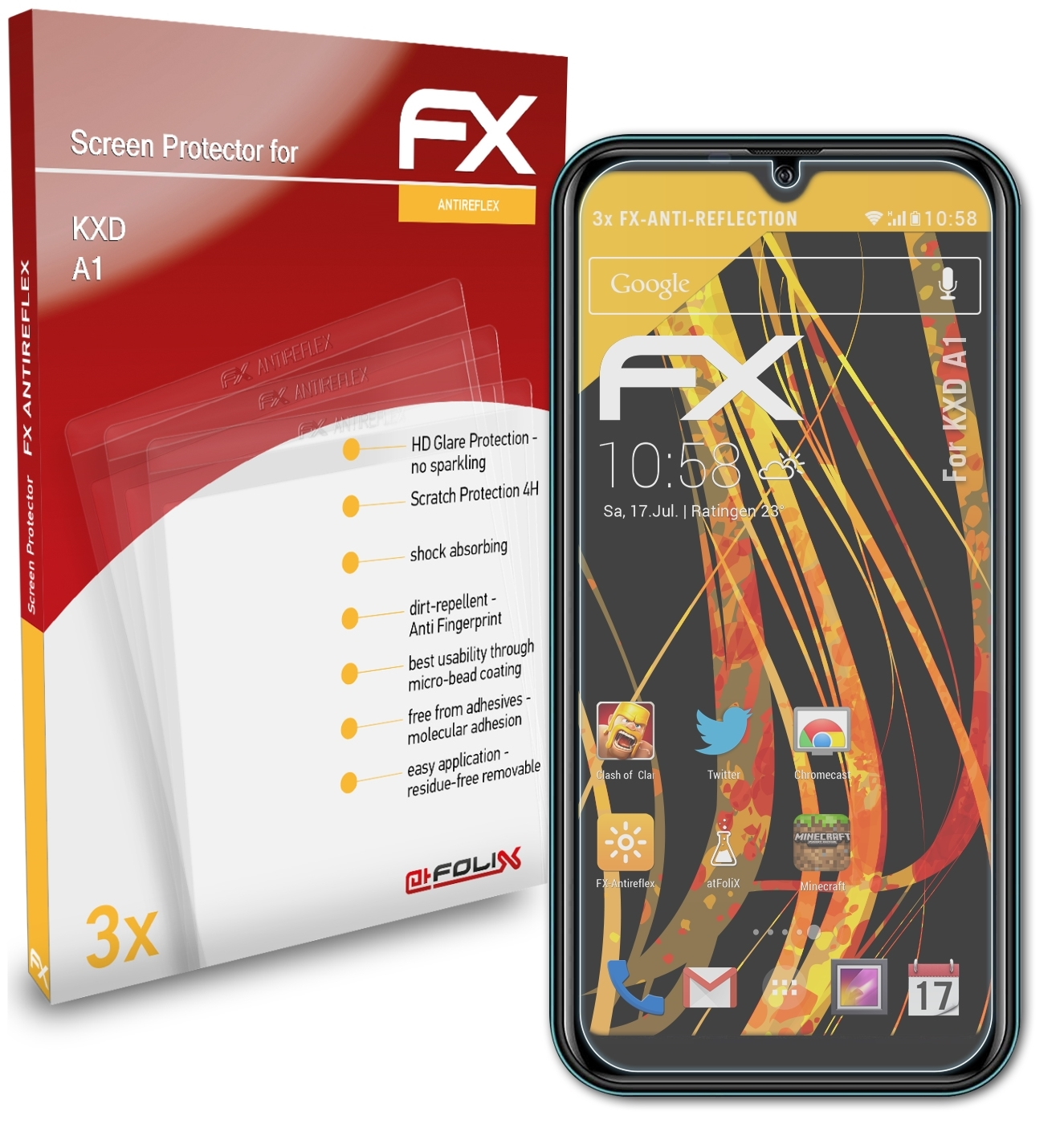 ATFOLIX 3x FX-Antireflex KXD Displayschutz(für A1)