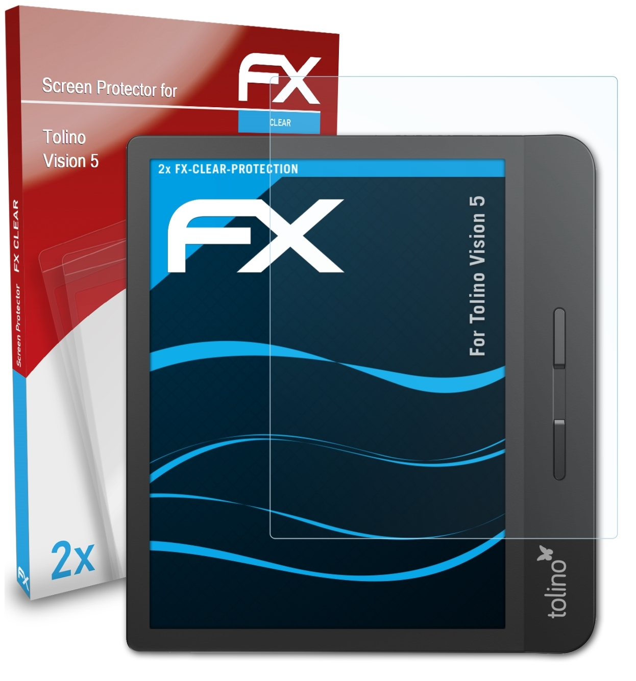 5) Tolino FX-Clear 2x Vision ATFOLIX Displayschutz(für