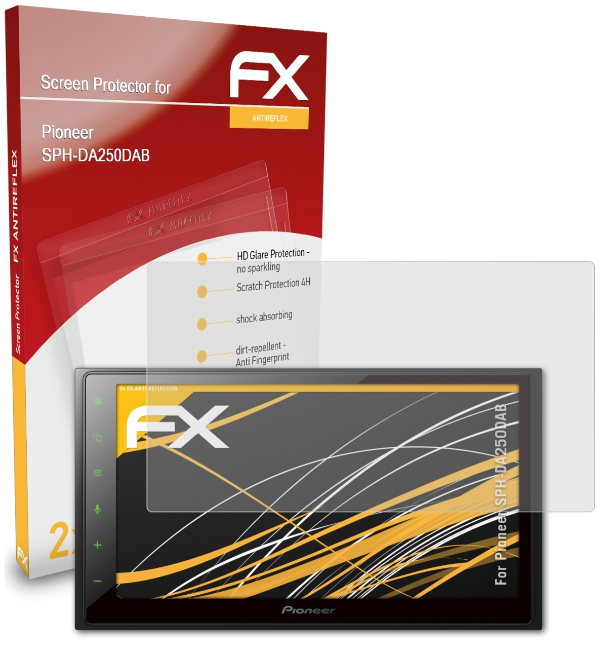 ATFOLIX Displayschutz(für 2x SPH-DA250DAB) FX-Antireflex Pioneer