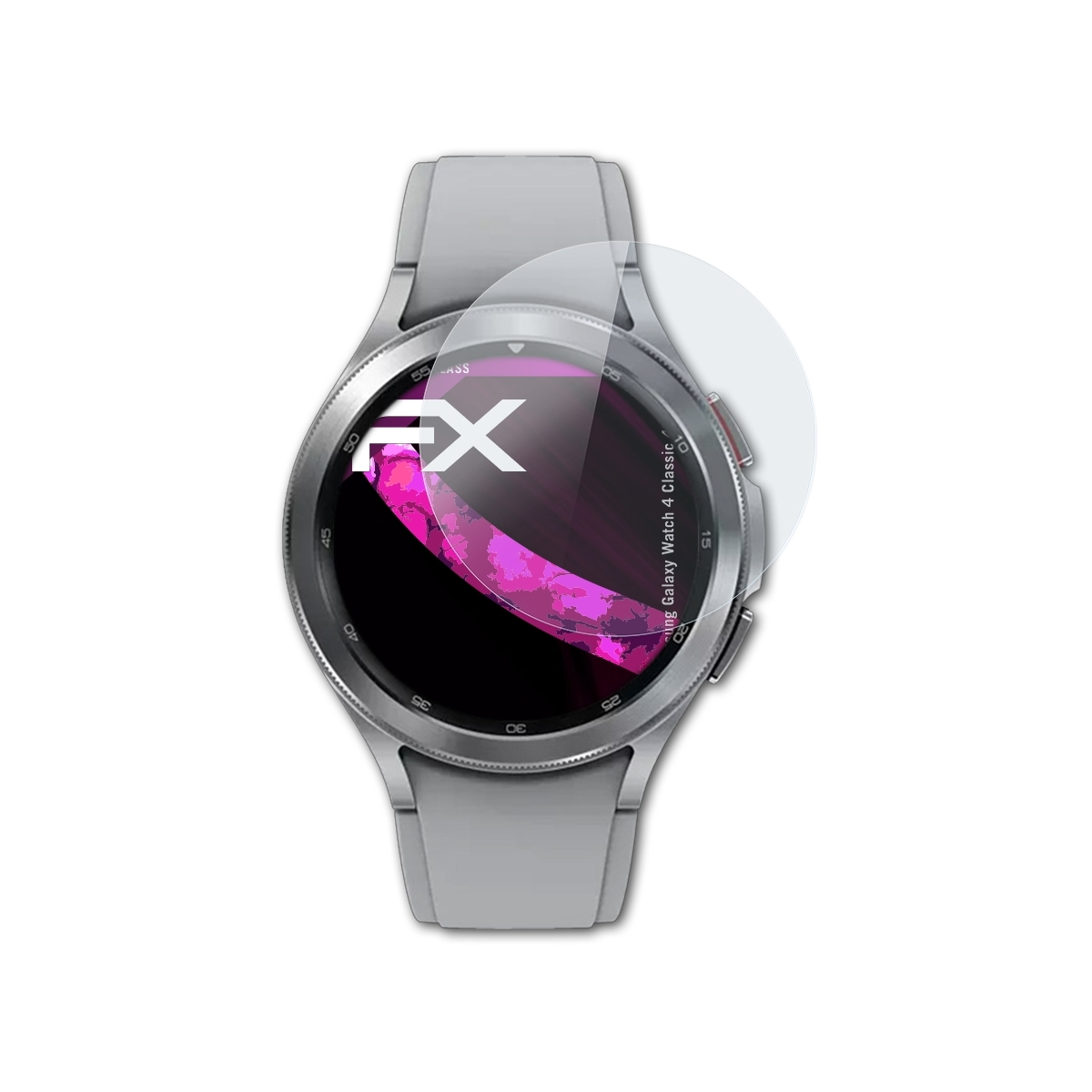 ATFOLIX FX-Hybrid-Glass Schutzglas(für Samsung Galaxy Classic Watch 4 (46mm))