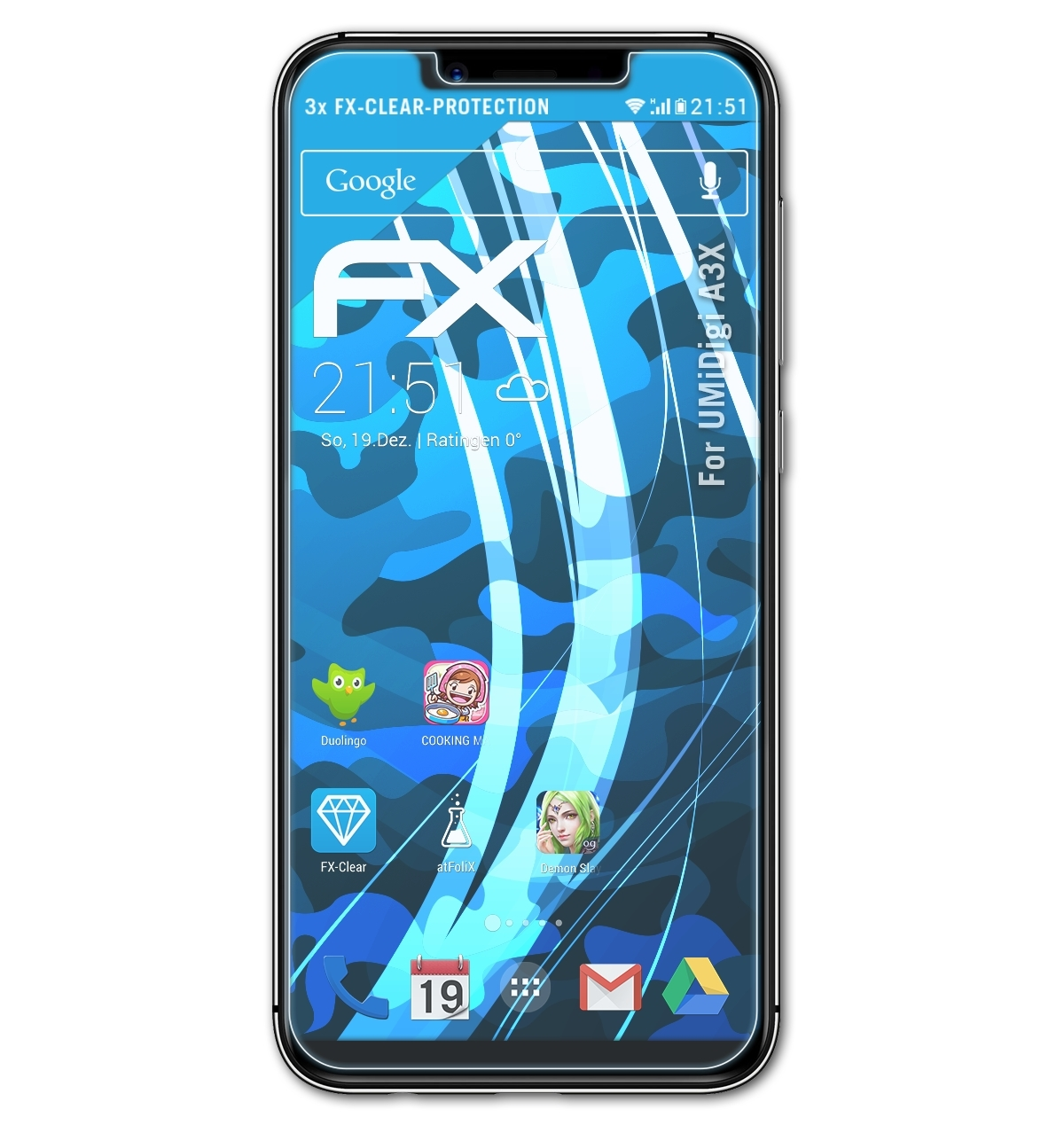 ATFOLIX 3x FX-Clear Displayschutz(für UMiDigi A3X)