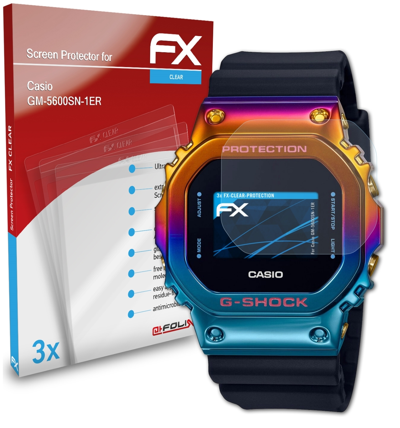 ATFOLIX Displayschutz(für GM-5600SN-1ER) FX-Clear 3x Casio