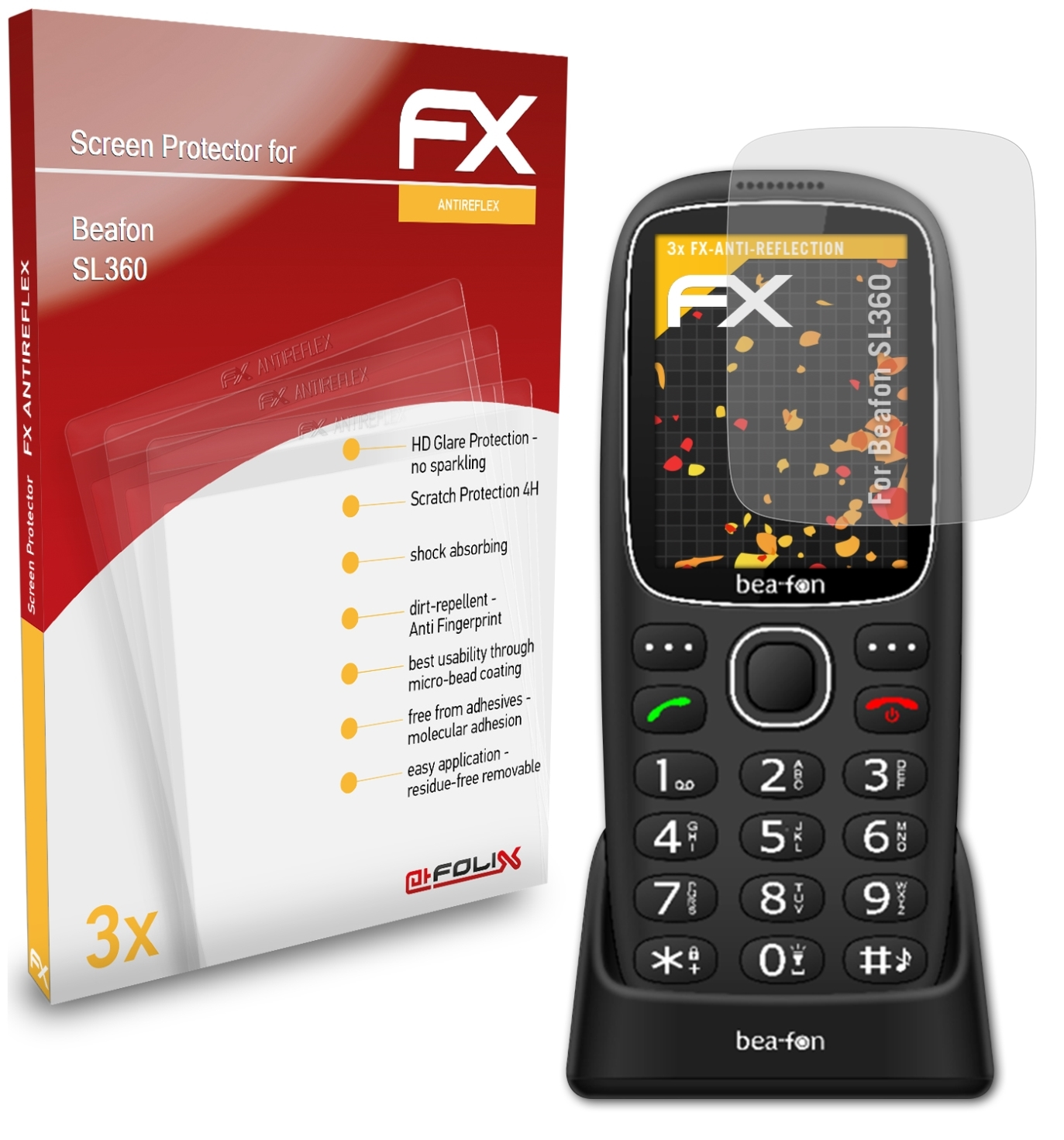 SL360) Beafon Displayschutz(für FX-Antireflex 3x ATFOLIX