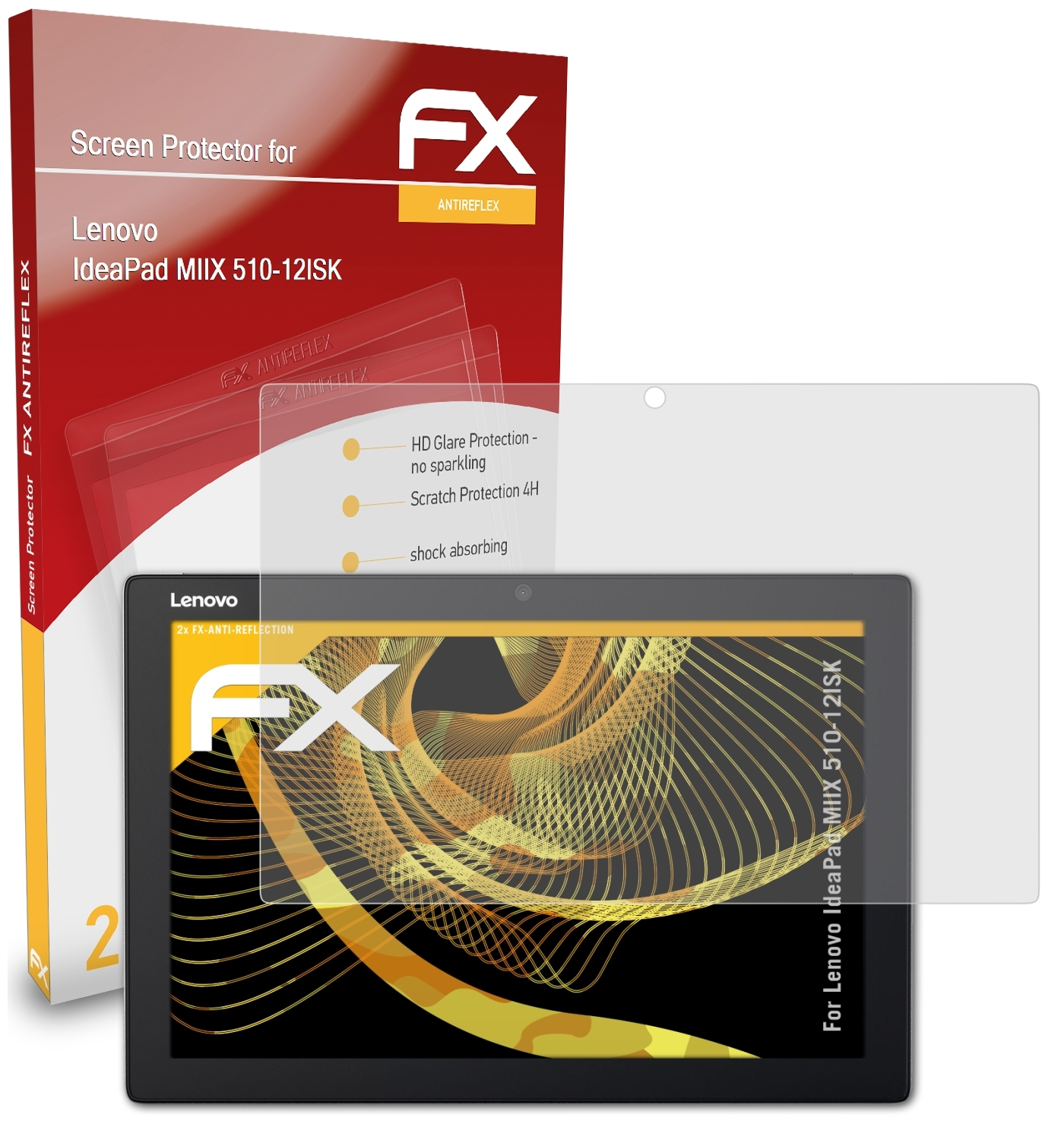 ATFOLIX 2x FX-Antireflex Displayschutz(für Lenovo MIIX IdeaPad (510-12ISK))