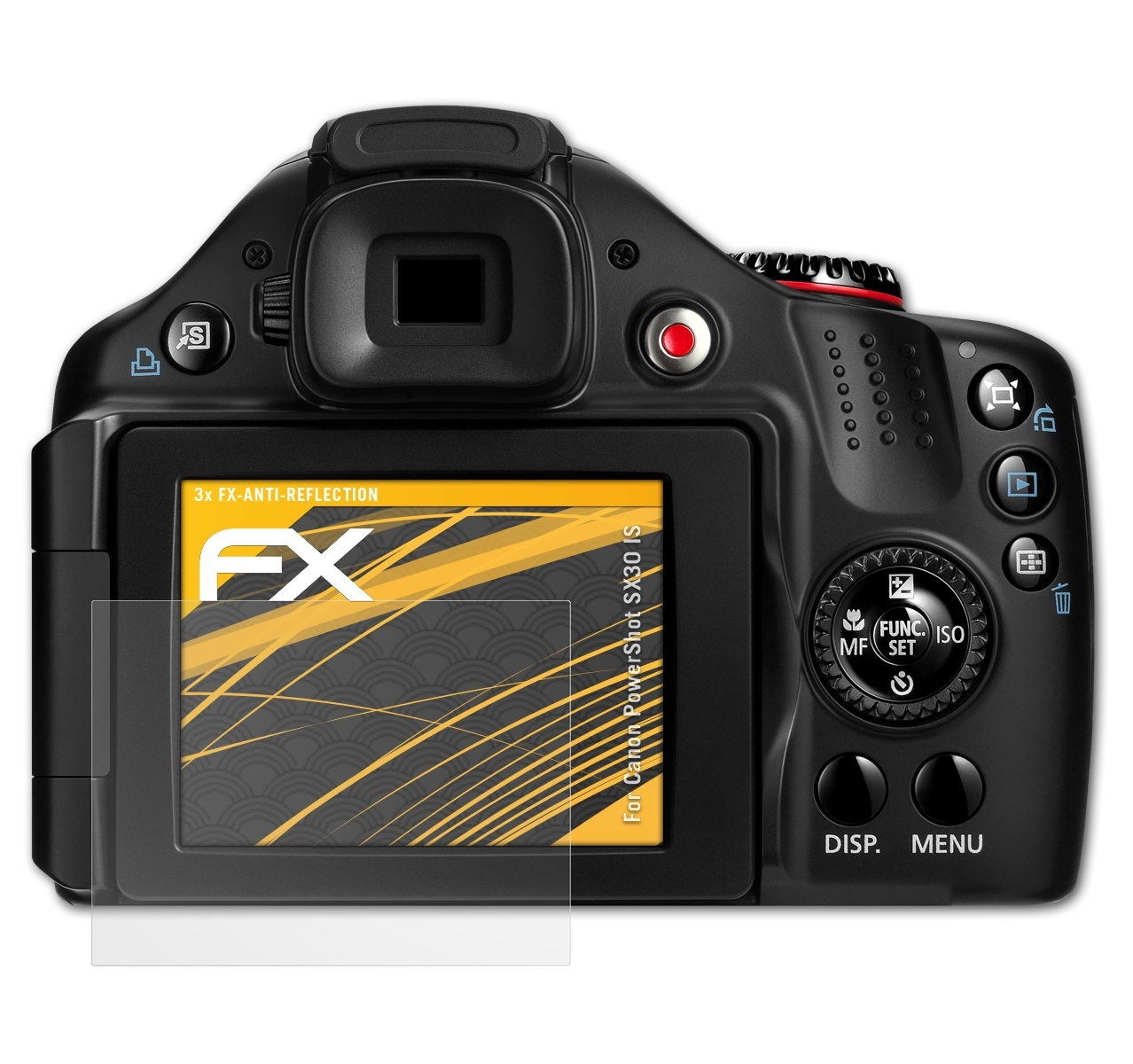 FX-Antireflex Canon PowerShot IS) ATFOLIX 3x Displayschutz(für SX30