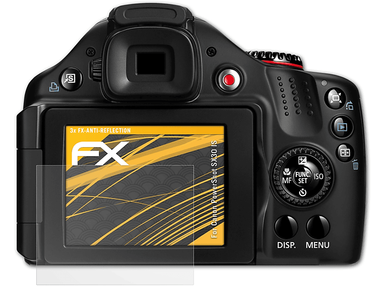 FX-Antireflex Canon PowerShot IS) ATFOLIX 3x Displayschutz(für SX30