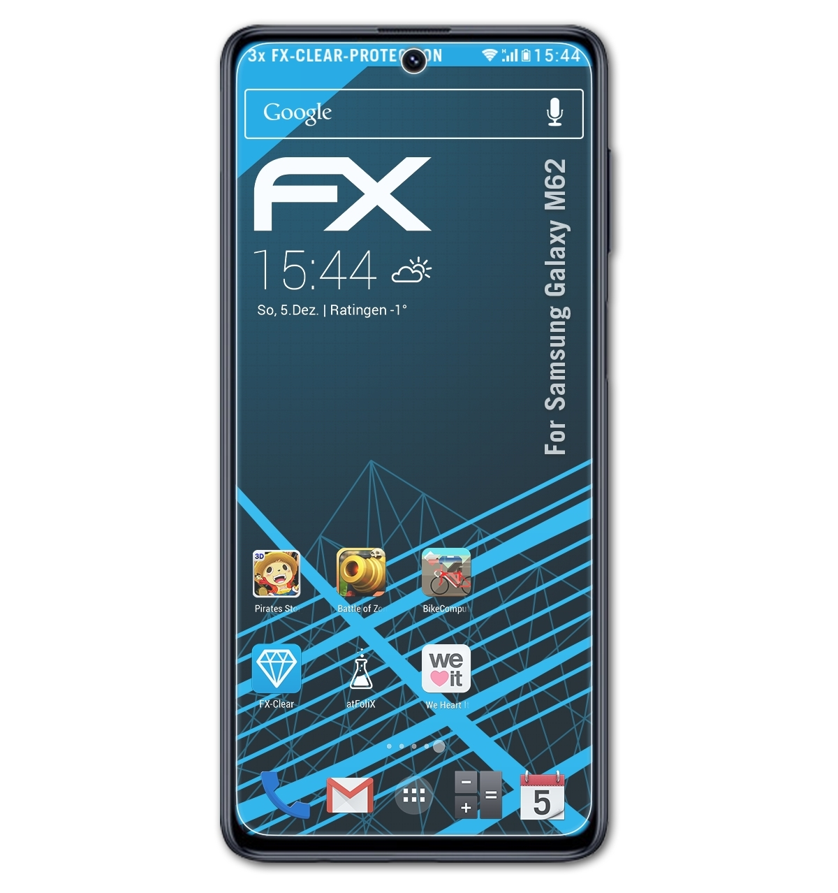ATFOLIX 3x FX-Clear Displayschutz(für M62) Galaxy Samsung