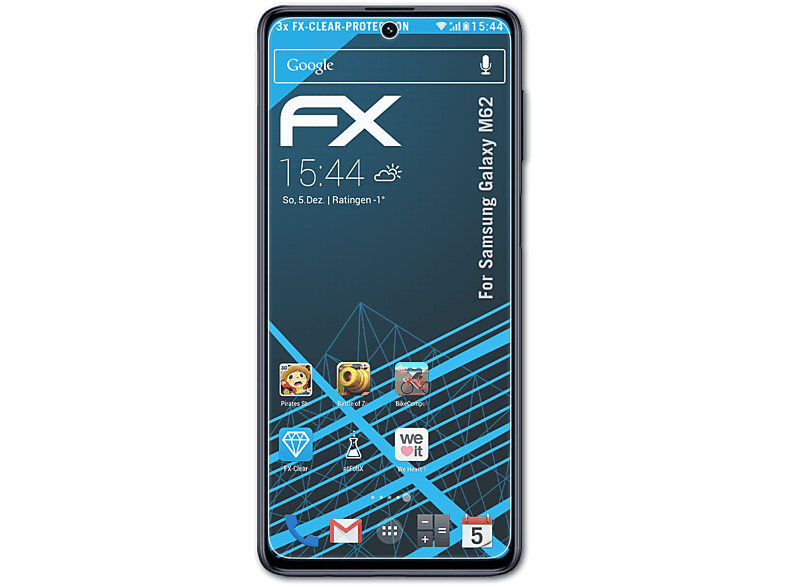 ATFOLIX 3x FX-Clear Samsung M62) Displayschutz(für Galaxy