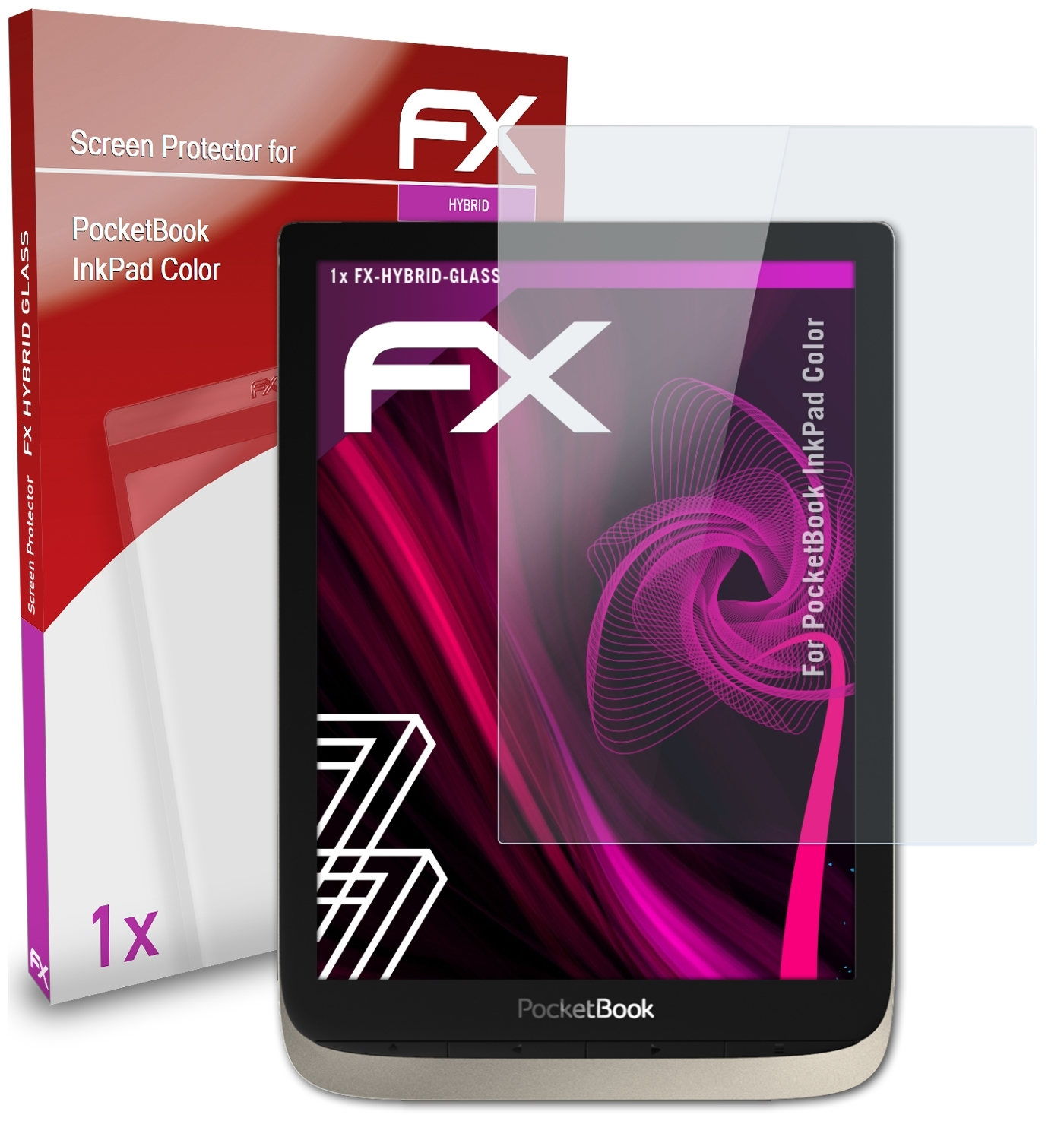InkPad Color) Schutzglas(für PocketBook FX-Hybrid-Glass ATFOLIX