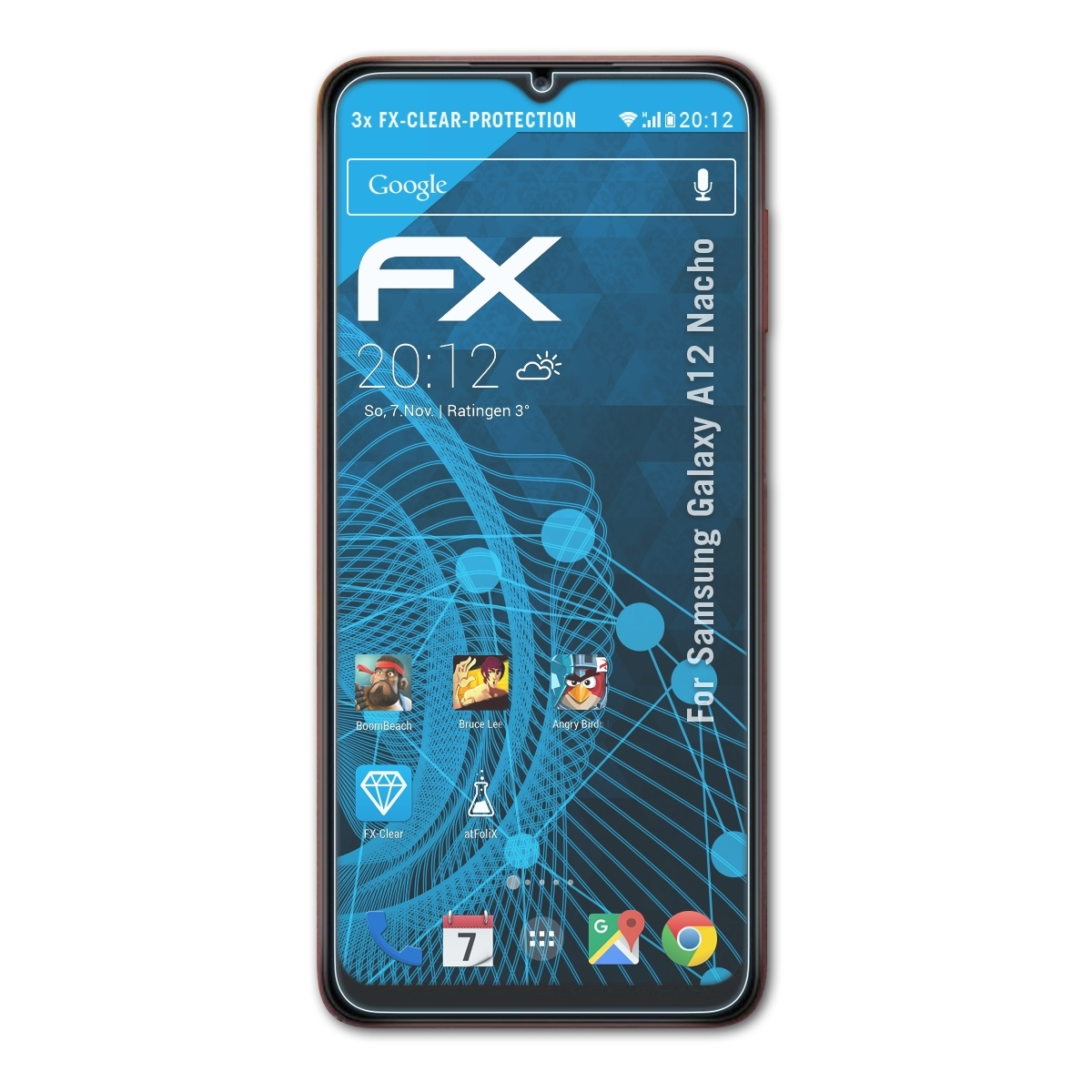 ATFOLIX A12 Displayschutz(für Nacho) Galaxy FX-Clear Samsung 3x