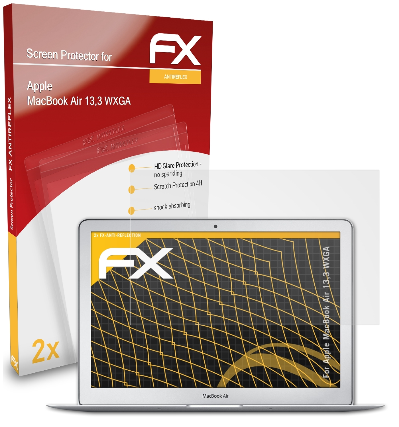 ATFOLIX 2x FX-Antireflex Displayschutz(für Air MacBook 13,3 Apple WXGA)