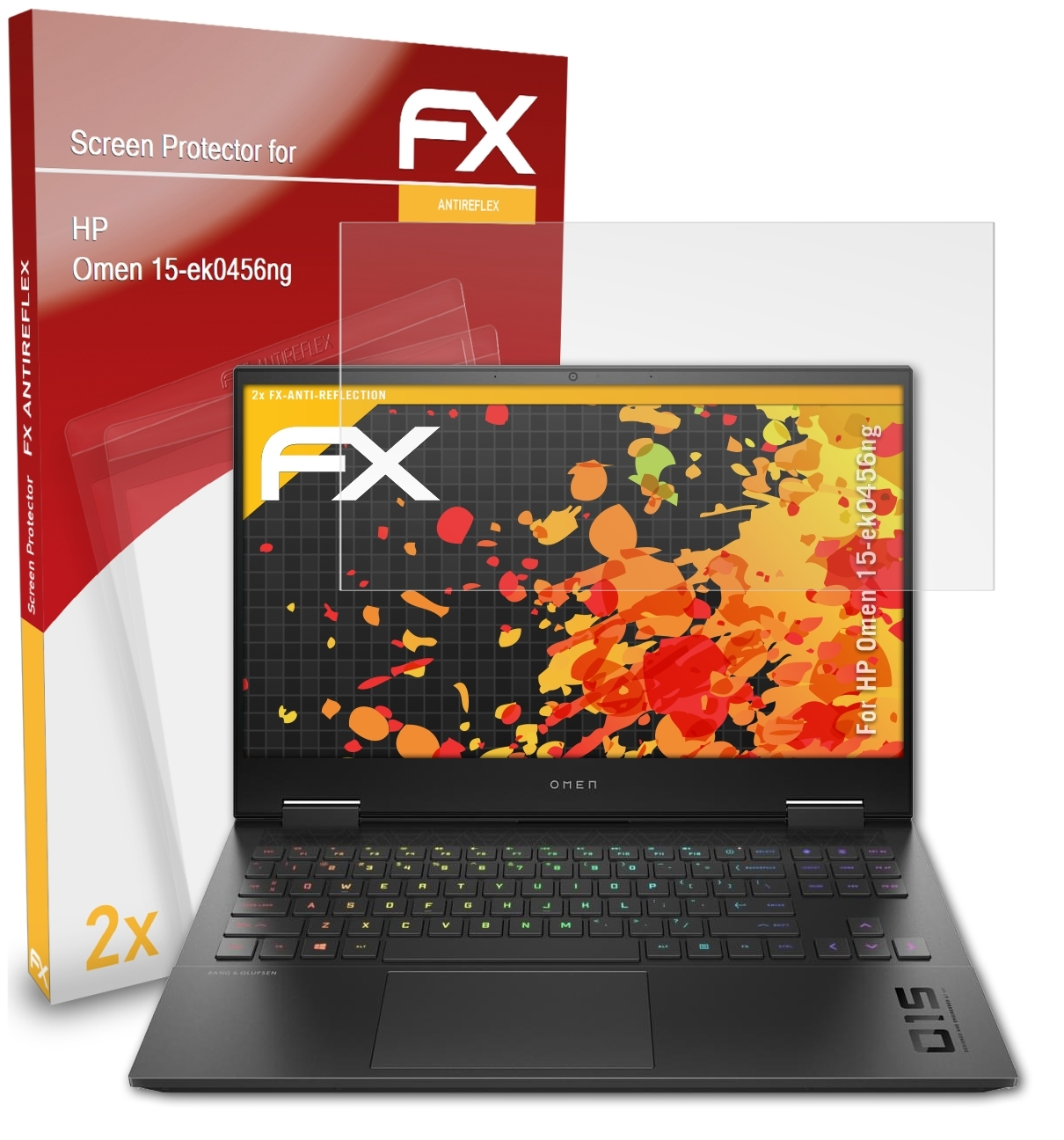 ATFOLIX 2x FX-Antireflex Displayschutz(für HP Omen 15-ek0456ng)