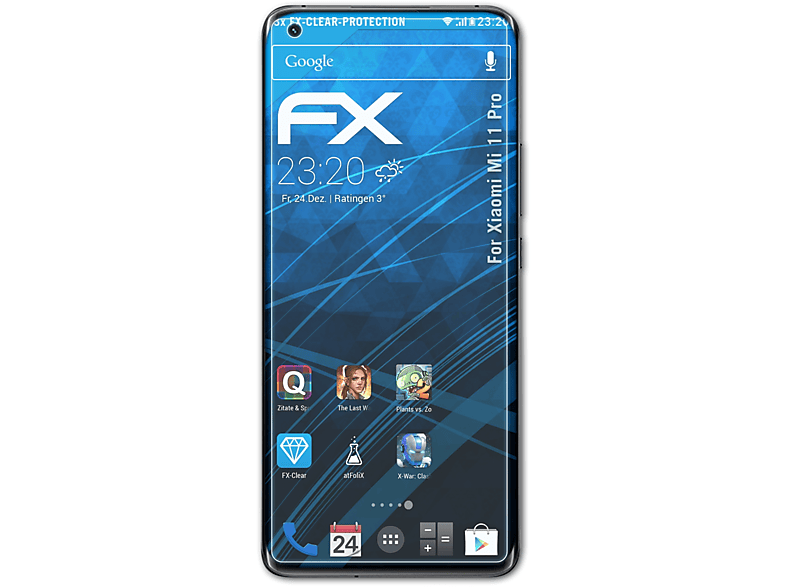 ATFOLIX Mi 3x Displayschutz(für Pro) FX-Clear 11 Xiaomi