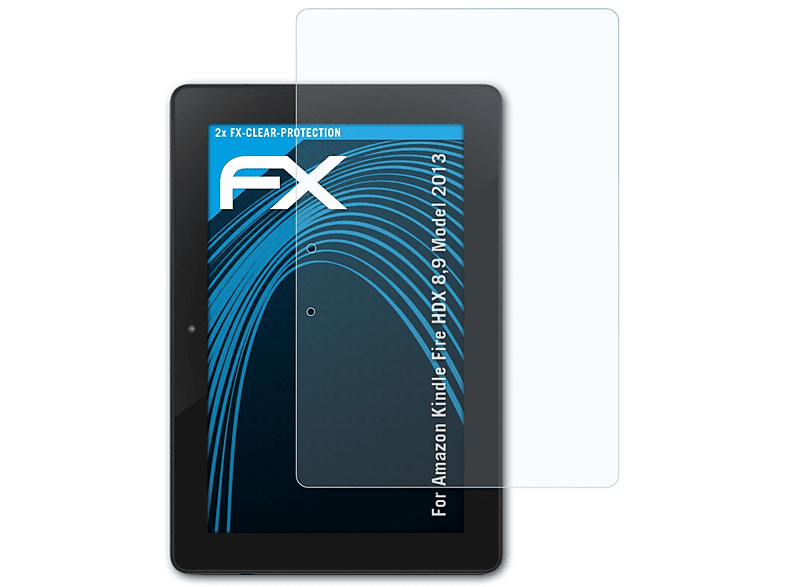 Amazon Kindle ATFOLIX Fire 2x Displayschutz(für FX-Clear 2013)) 8,9 (Model HDX