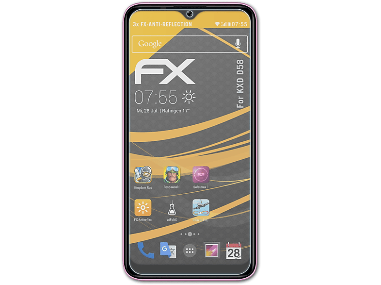 ATFOLIX 3x FX-Antireflex Displayschutz(für KXD D58)