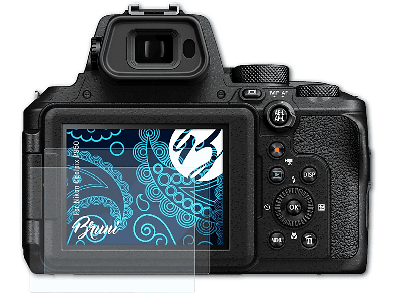 BRUNI 2x Basics-Clear Schutzfolie(für Nikon Coolpix P950)