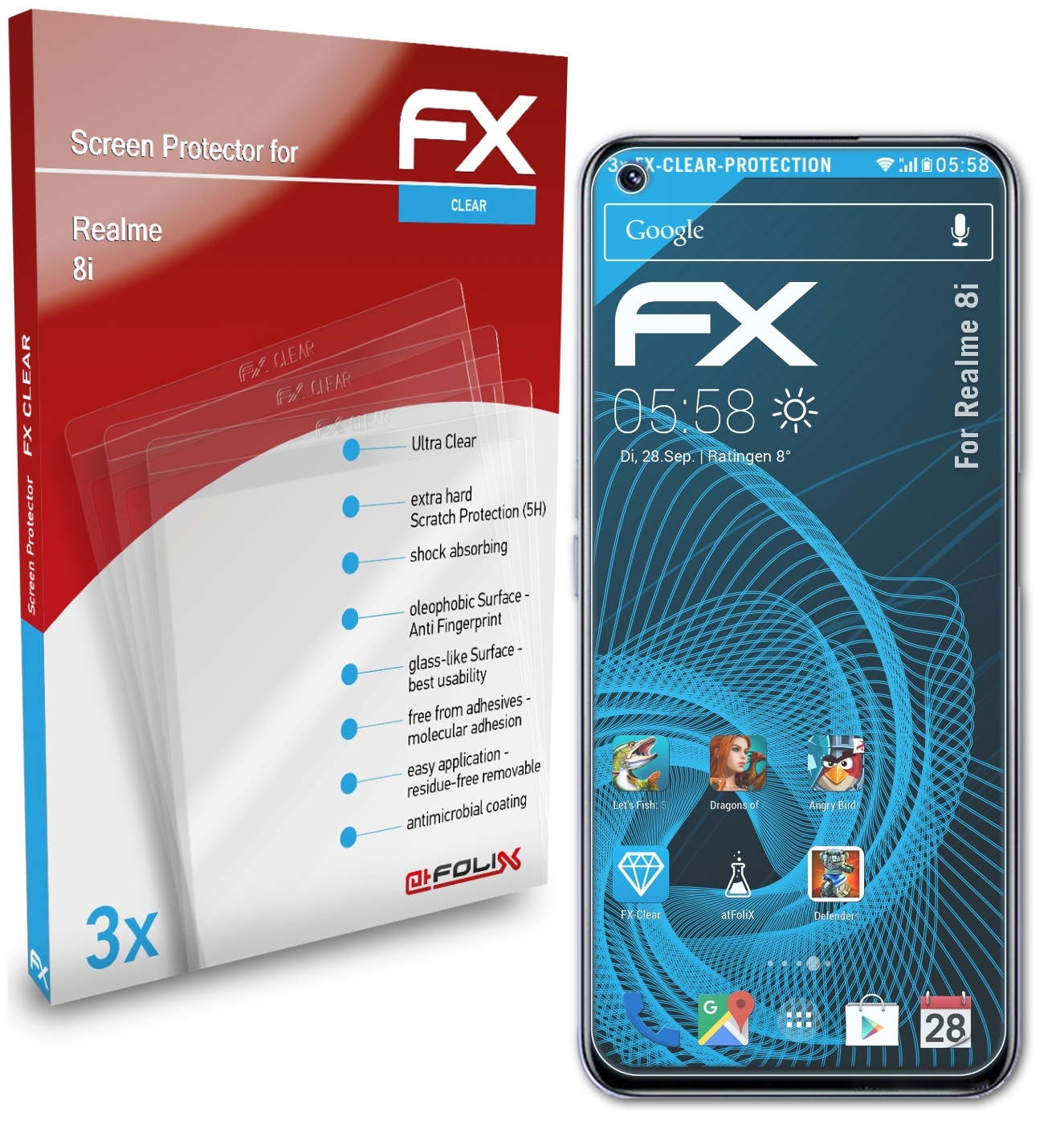 Realme FX-Clear 3x Displayschutz(für ATFOLIX 8i)