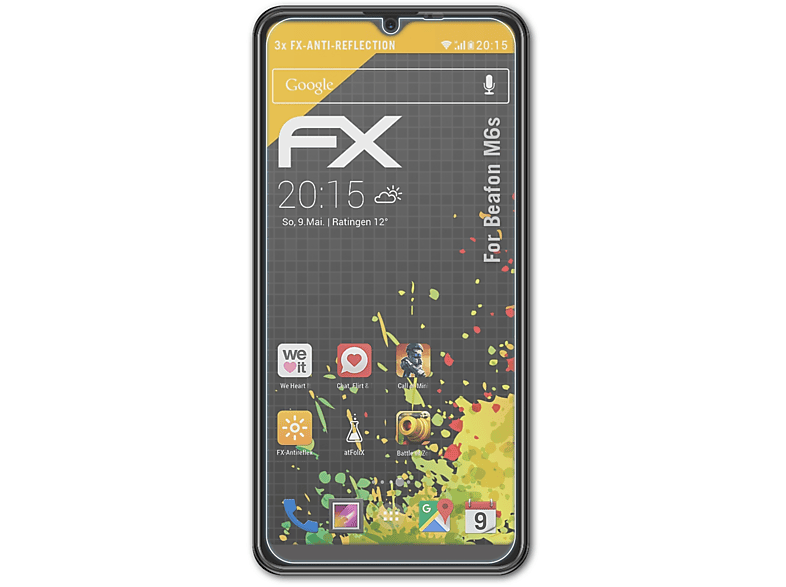 ATFOLIX 3x FX-Antireflex Displayschutz(für Beafon M6s)