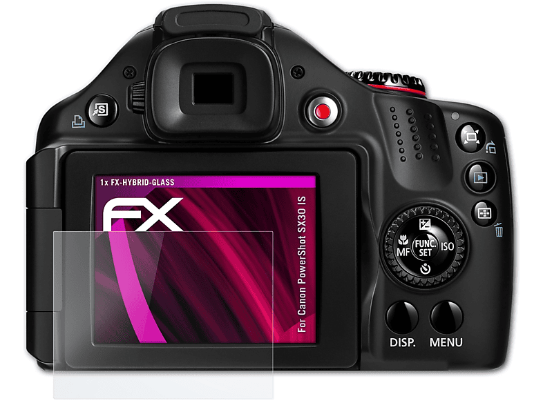 ATFOLIX FX-Hybrid-Glass Schutzglas(für Canon PowerShot IS) SX30