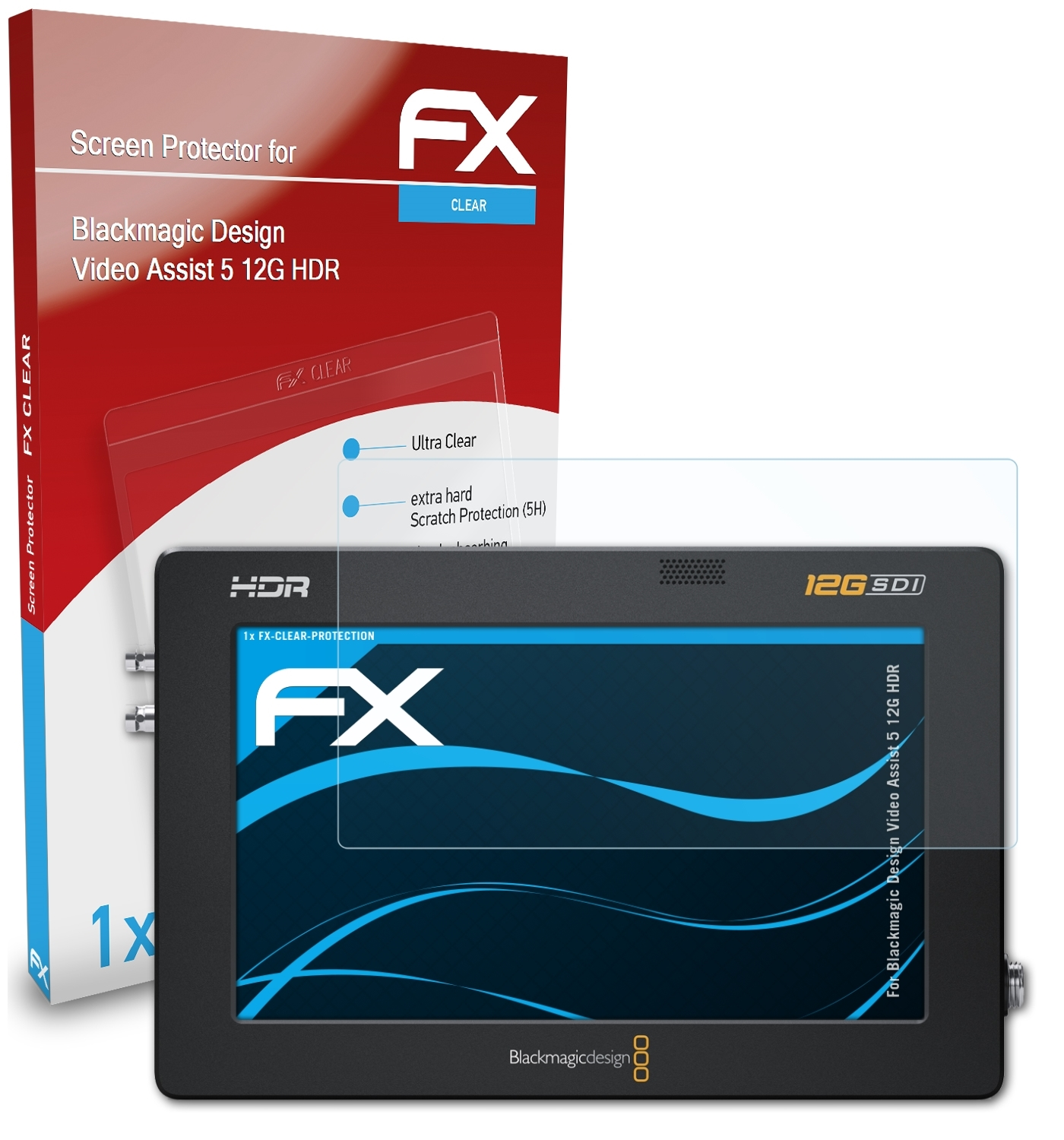 ATFOLIX FX-Clear Displayschutz(für Assist Blackmagic HDR) 5 Video 12G Design
