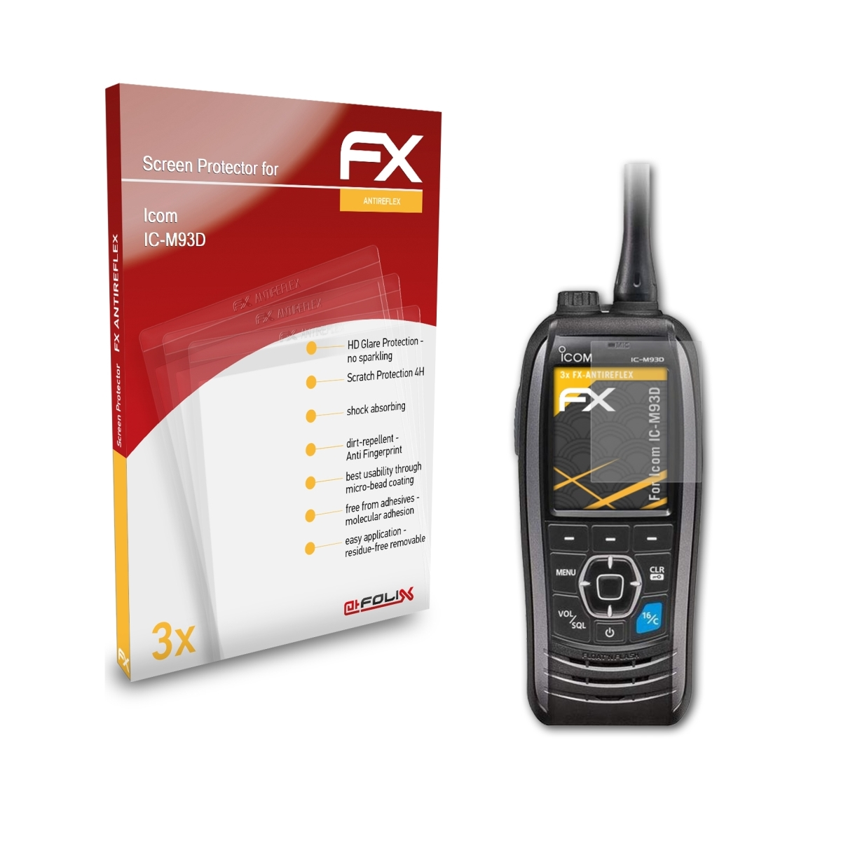 Icom FX-Antireflex IC-M93D) Displayschutz(für ATFOLIX 3x