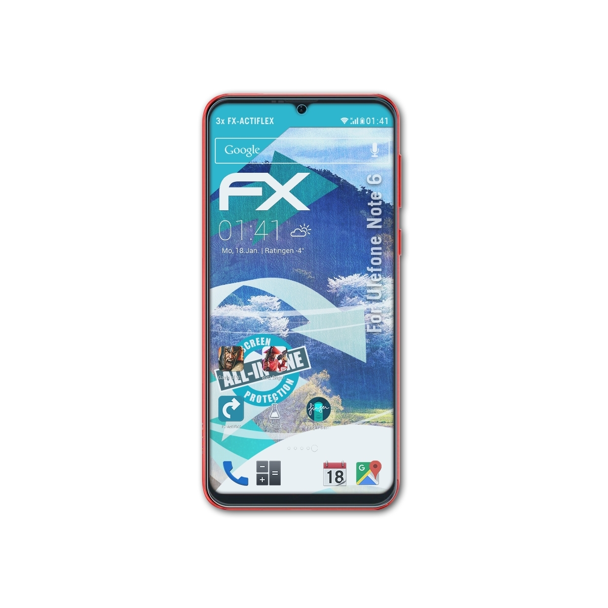 ATFOLIX 3x FX-ActiFleX Displayschutz(für Ulefone Note 6)