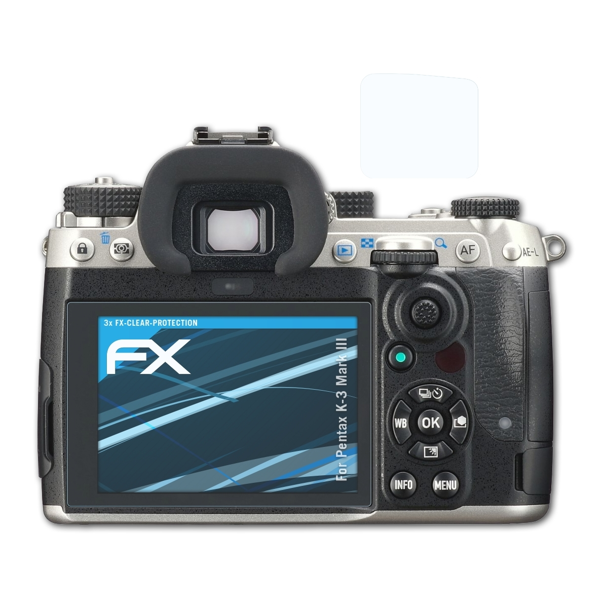 Mark Displayschutz(für Pentax III) ATFOLIX 3x K-3 FX-Clear