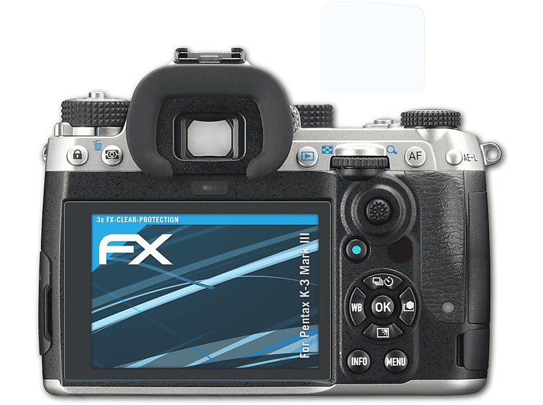 ATFOLIX 3x FX-Clear Displayschutz(für Pentax K-3 Mark III)