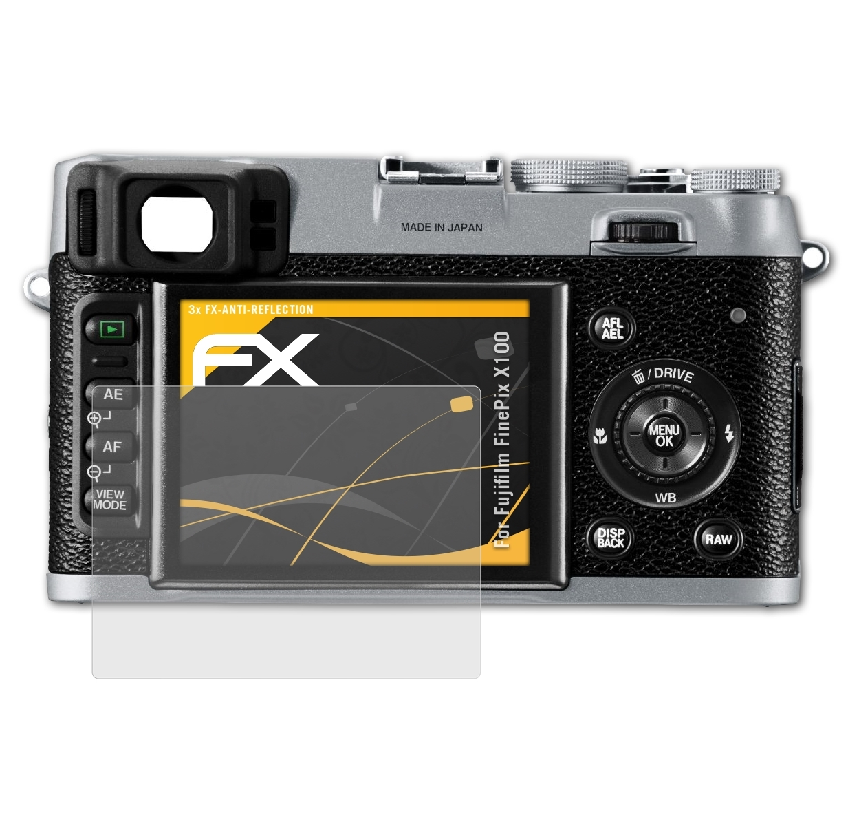 ATFOLIX 3x FinePix Displayschutz(für FX-Antireflex X100) Fujifilm