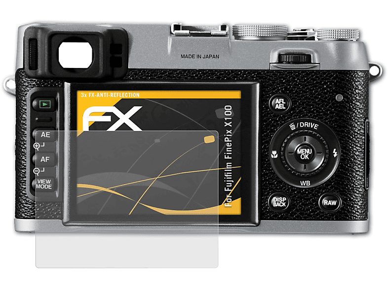 ATFOLIX 3x Displayschutz(für Fujifilm FX-Antireflex FinePix X100)
