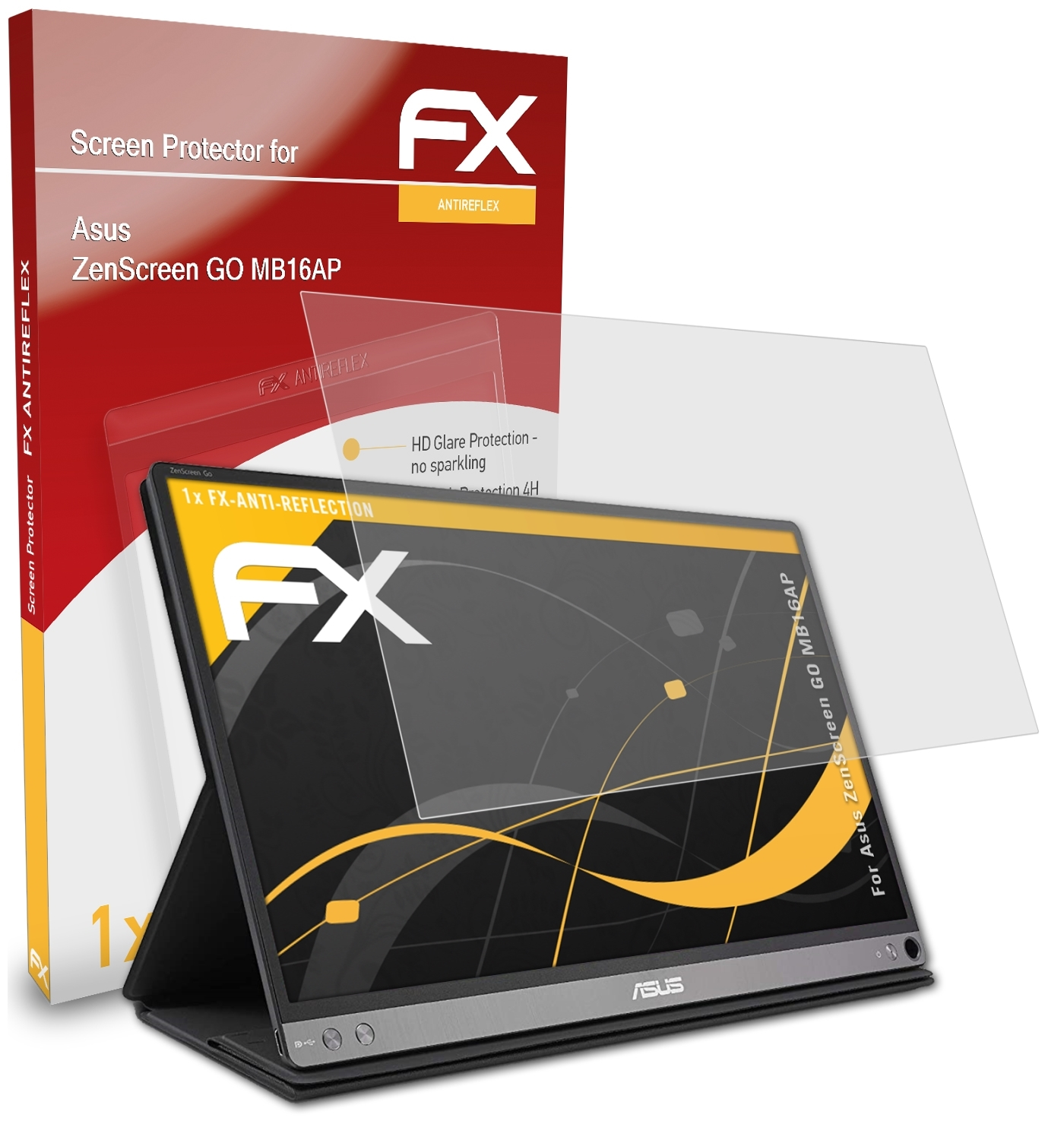 ATFOLIX FX-Antireflex Displayschutz(für GO MB16AP) ZenScreen Asus