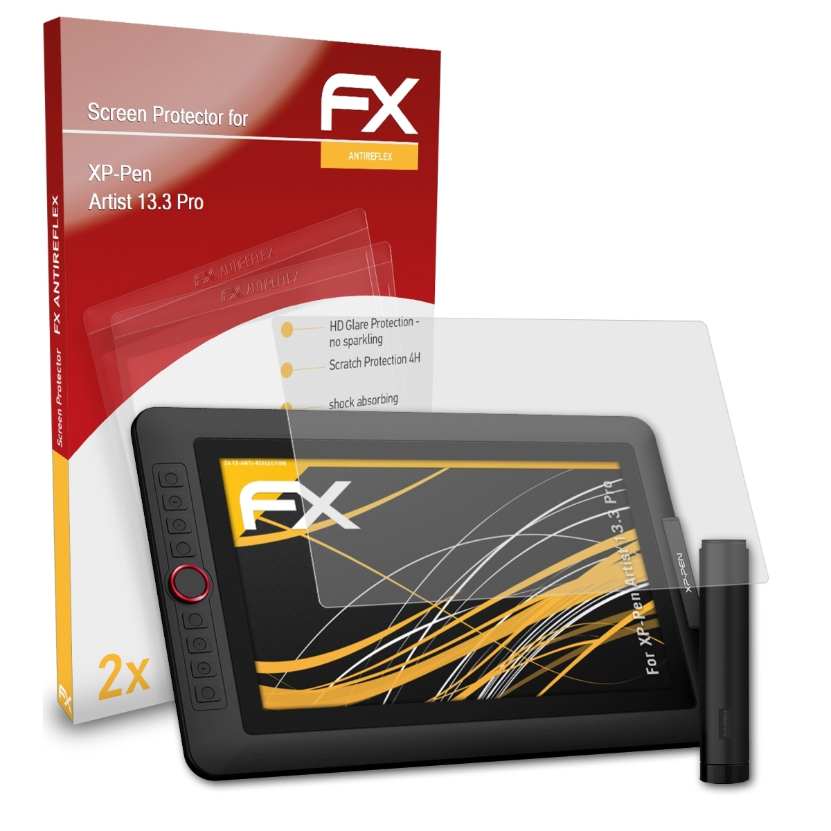 ATFOLIX 2x FX-Antireflex Displayschutz(für XP-PEN Artist Pro) 13.3